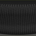 Black Circular Textured Decorative Band With Intricate Patterned Loop Design