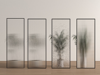 Glass screen glass partition 3d model