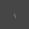 Detailed Historical Naval Warship Model With Turrets And Deck Features