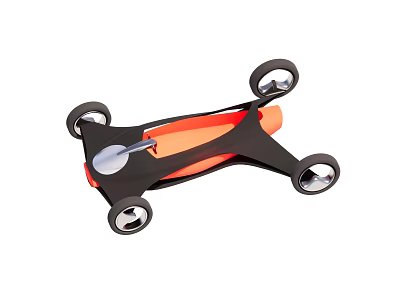 Futuristic Concept Car Design With Black Frame And Orange Interior Streamlined Exterior 3d model