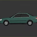 Green Sedan Car With Smooth Surface And Reflective Finish On Dark Background