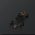 McLaren Formula 1 Racing Car with Black Orange Bodywork Yellow Wheels and Streamlined Aerodynamic Design