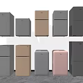 Modern Refrigerators and Freezers Display with Various Colors and Styles Collection