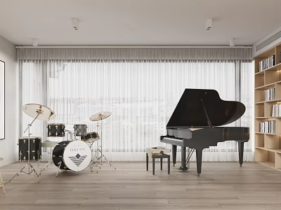 Modern Piano Room 3d model