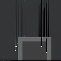 Modern Silver and Black Vertical Strip Chandelier Design for Contemporary Interior Spaces