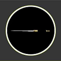 Decorative Weapon Knife With Intricate Blade Design Black And Gold Handle On Circular Display Platform