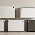Multiple Home Refrigerators And Freezers In White And Black Designs For Kitchen Use 3d model