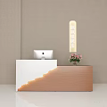 Modern minimalist front desk 3d model