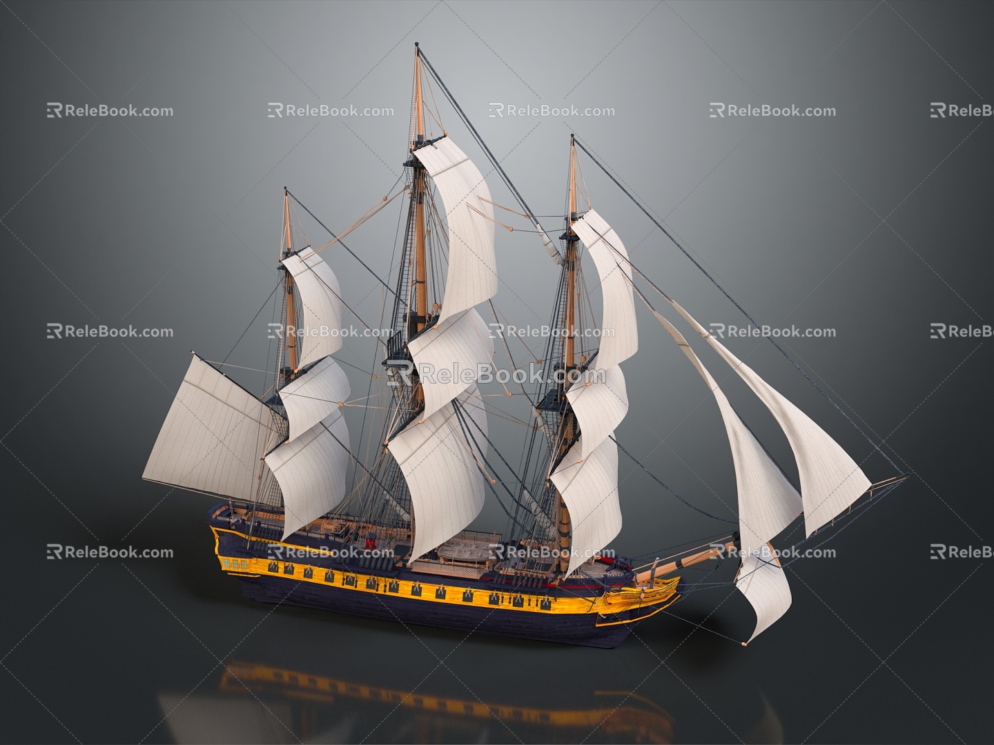 Modern Sailing Cartoon Sailing 3d model