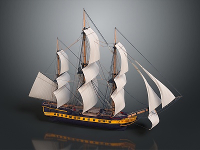 Modern Sailing Cartoon Sailing 3d model