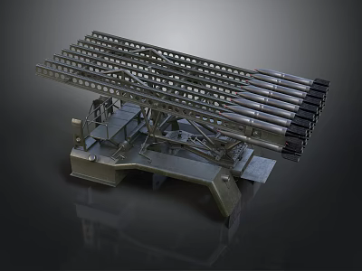 Multi tube Weapon Launcher With Metal Frame And Multiple Launch Tubes 3d model