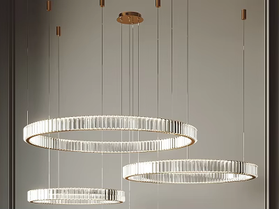 Modern Circular Crystal Chandelier With Transparent Crystals And Gold Metal Frame 3d model