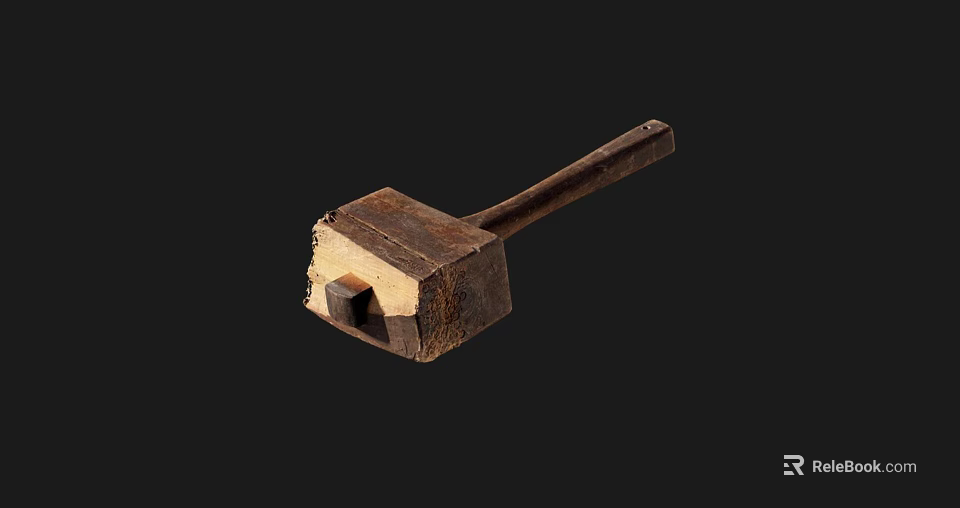 Hardware Tools Wooden Handle Square Head Hammer For DIY Construction Work 3d model 
