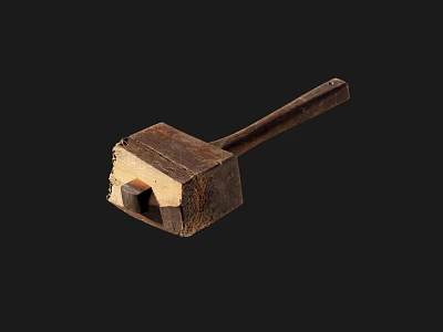 Hardware Tools Wooden Handle Square Head Hammer For DIY Construction Work 3d model