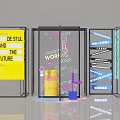 Stylish Photo Spot Featuring Yellow Sign Grid Structure And Neon Work