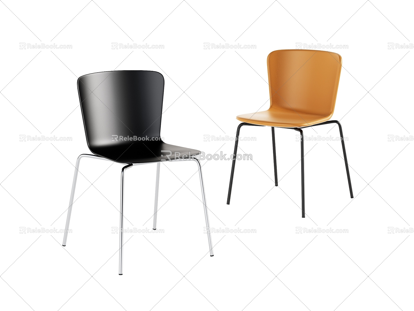 Simple and stylish atmospheric metal plastic dining chair combination model