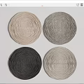 Round Rugs in Beige Gray Black and Light Gray with Woven Texture