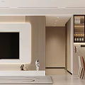 Modern Living and Dining Room Interior With Sofa Coffee Table Dining Chairs And Artwork