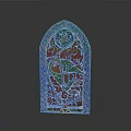 Transparent Arched Decorative Sculpture With Intricate Hollow Patterns And Black Base