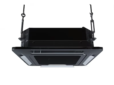 Black Ceiling Mounted Air Conditioner Fan With Modern Suspended Design 3d model