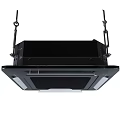 Black Ceiling Mounted Air Conditioner Fan With Modern Suspended Design 3d model
