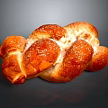 Golden Braided Bread Freshly Baked With Sesame Seeds And Delicious Fluffy Texture