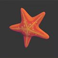 Vibrant Orange and Red Starfish with Yellow Spots and Smooth Texture Against Dark Background