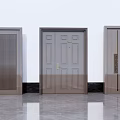 Modern Double Doors Interior Design With Glass Panels And Wooden Frame Details