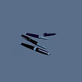 Exquisite Fountain Pens in Red Blue Purple with Patterned Decorative Metallic Details