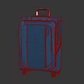 Blue Hard Shell Travel Suitcase With Durable Rolling Wheels And Telescopic Handle 3d model