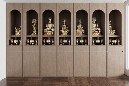 new chinese buddha shrine bodhisattva 3d model