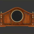 Elegant Mahogany Furniture With Carved Details Circular Panel And Decorative Columns