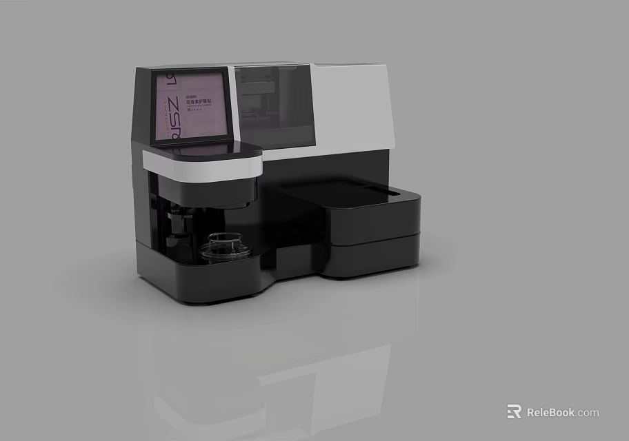 Modern Medical Laboratory Analytical Instrument With Digital Display And Testing Modules 3d model 