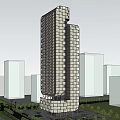 Elegant Modern Hotel Building With High Rise Glass Facade And Unique Design