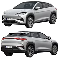 Silver Modern SUV Car With Sleek Exterior Design Front And Rear Views