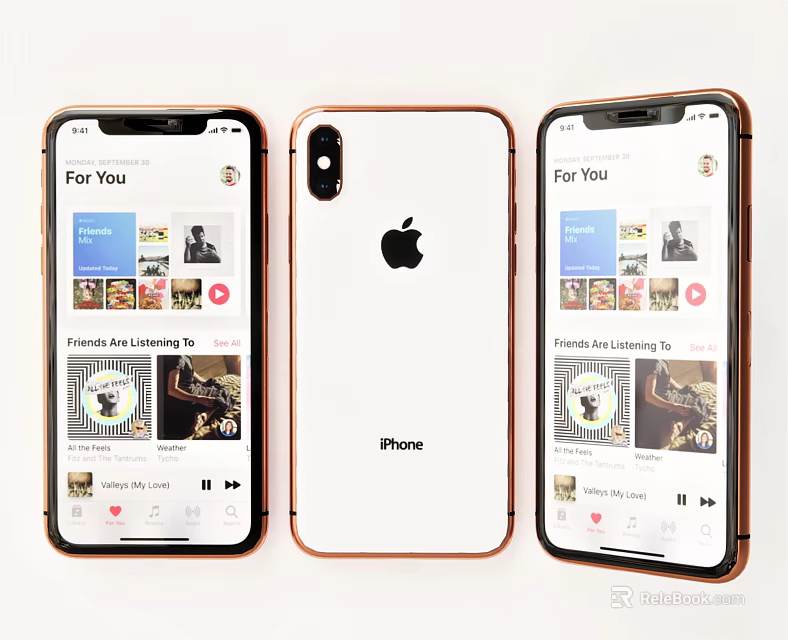 iPhone Smartphone Front And Back Views Featuring For You Interface And Logo Design Details 3d model 