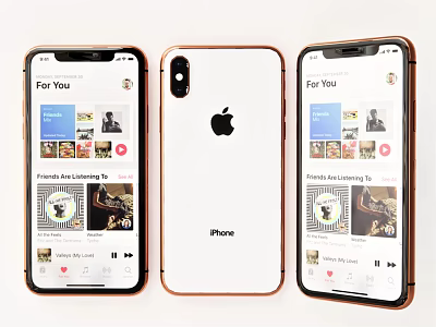 iPhone Smartphone Front And Back Views Featuring For You Interface And Logo Design Details 3d model