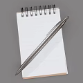 Notes booklet and pen 3d model