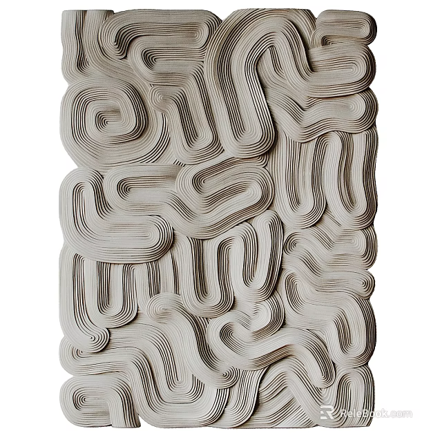 Decorative Photo Frame With Modern Abstract Curved Textured Design For Home Decor 3d model 