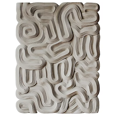 Decorative Photo Frame With Modern Abstract Curved Textured Design For Home Decor 3d model
