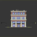 Multi Story Red Brick Building With Windows And Street Sidewalk Design