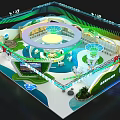 Jining SMEs High Tech Zone Exhibition Booth With Modern Design Green Elements And Large Screen