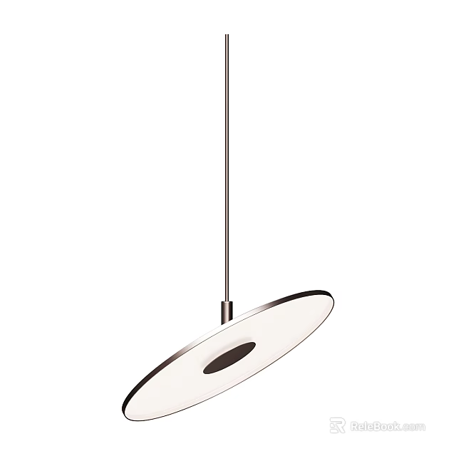 Modern Minimalist Ceiling Light Featuring Sleek Metal Rod And Circular Lamp 3d model