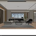 Modern Living Room Interior With Stylish TV Stand And Wooden Storage Cabinets