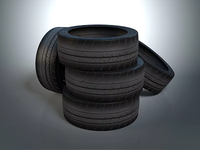 High Quality Stacked Car Tires For Vehicle Performance And Safety 3d model