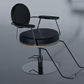 Modern Black Leisure Chair With Metal Frame Round Seat And Footrest