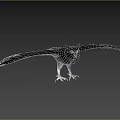 Flying Owl With Blue And Gray Feathers Outstretched Wings And Sharp Claws