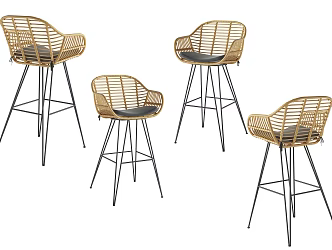 Nordic Simple Rattan Bar Stool Bar Stool Simple Bar Stool Rattan Stool 3d model