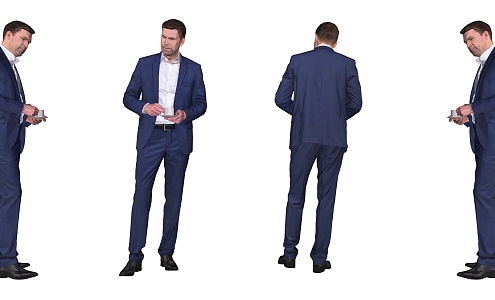 Business Male Office Figure Standing Men Suit Men 3d model