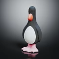 Cute Penguin Doll With Black Body White Belly Orange Beak And Pink Feet